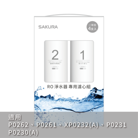 【櫻花 SAKURA】F0192 RO淨水器專用濾心4支入(一年份)