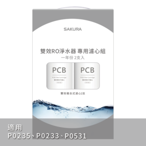 【櫻花 SAKURA】F2192 雙效RO淨水器專用濾心2支入(一年份)