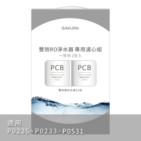 【櫻花 SAKURA】F2192 雙效RO淨水器專用濾心2支入(一年份)