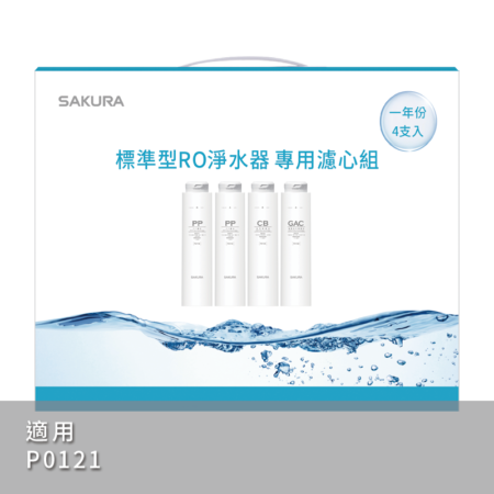 【櫻花 SAKURA】F1191 標準型RO淨水器專用濾心4支入(一年份)