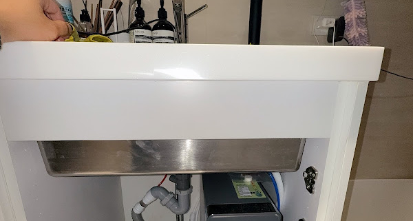 台北信義區 淨工坊 S800 銀色款廚下 RO 淨熱一體機 安裝完工實照